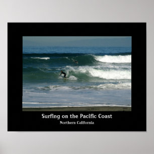 Surfning California Kusten Design Poster