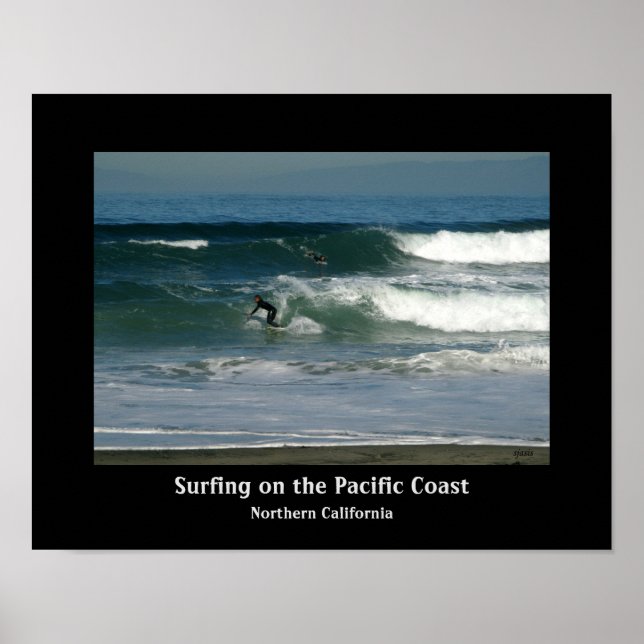 Surfning California Kusten Design Poster (Framsidan)