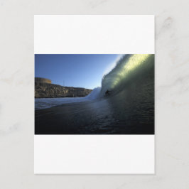 Surfning grönt tube perfekt wave Peru Vykort