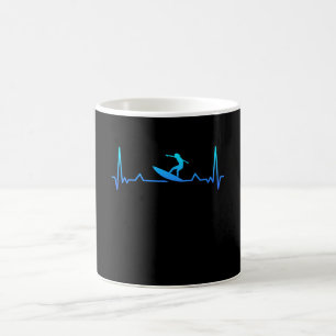 Surfning Heartslag Surfa Gift Surfer Mamma Kaffemugg
