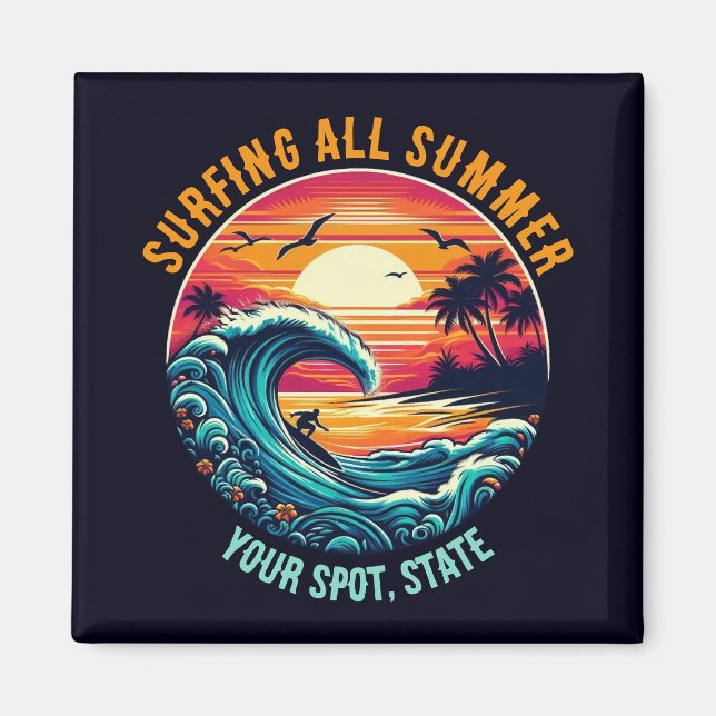 Surfning hela sommaren magnet (Framsidan)