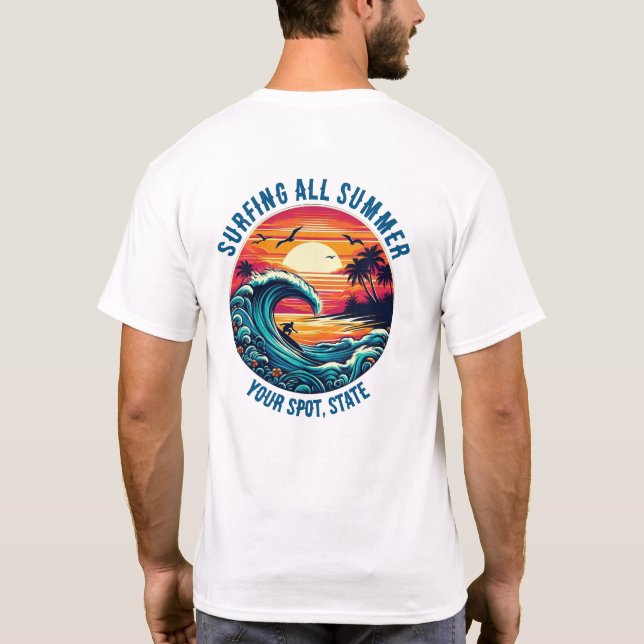 Surfning hela sommaren t shirt (Baksida)