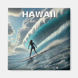 Surfning i Hawaii Surfer Girl Wave Magnet