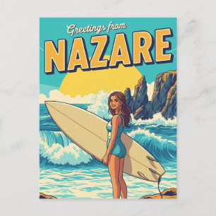 Surfning i Nazare Portugal Vykort