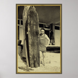 Surfning i Surfa av hawaii-Vintage Poster