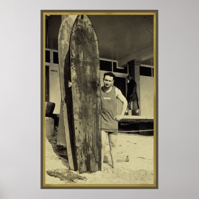 Surfning i Surfa av hawaii-Vintage Poster (Framsidan)