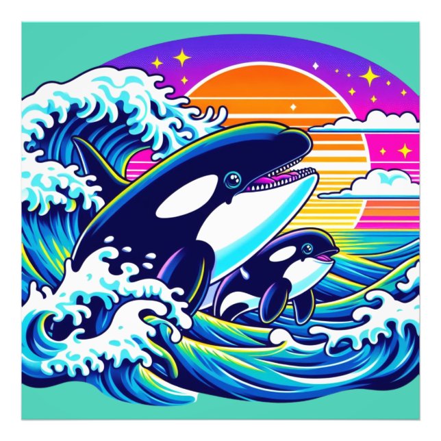 Surfning i Vågar Fototryck (Framsidan)