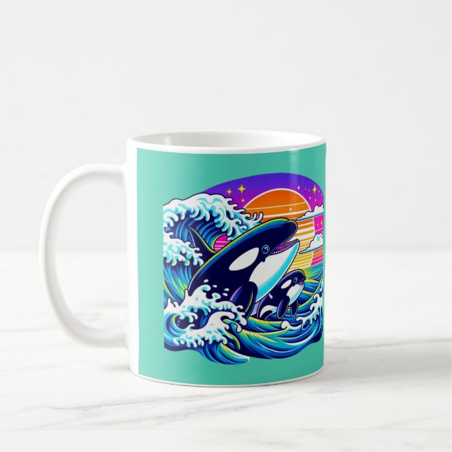 Surfning i Vågar Kaffemugg (Vänster)