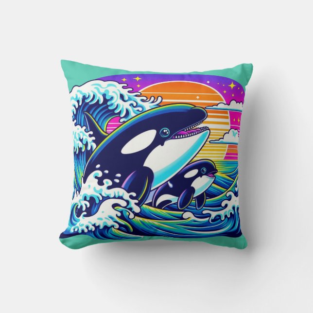 Surfning i Vågar Kudde (Framsida)