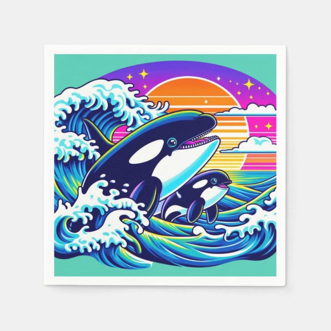 Surfning i Vågar Pappersservett (Framsidan)