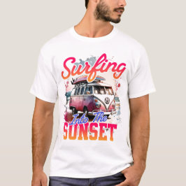 Surfning in i solnedgången t shirt