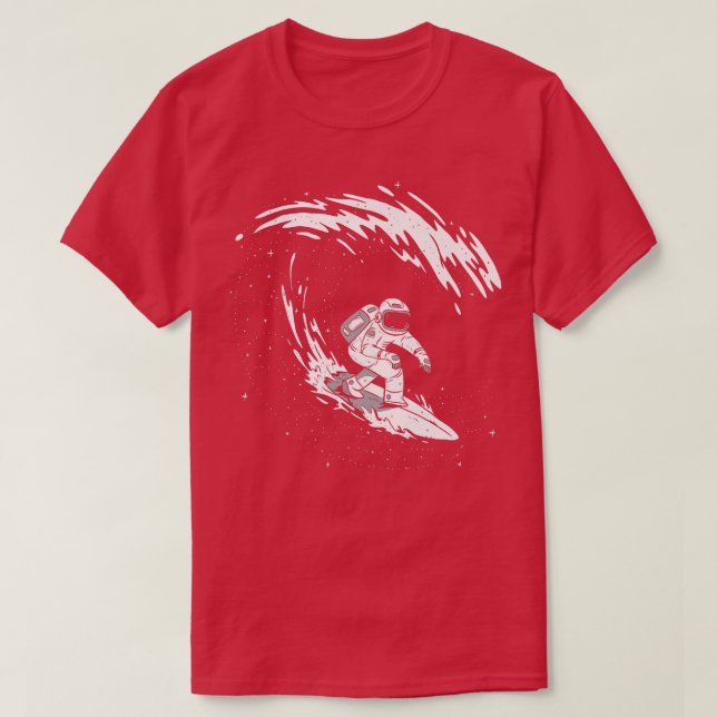 Surfning in Space Astronaut Astral Cosmic Design f T Shirt (Design framsida)