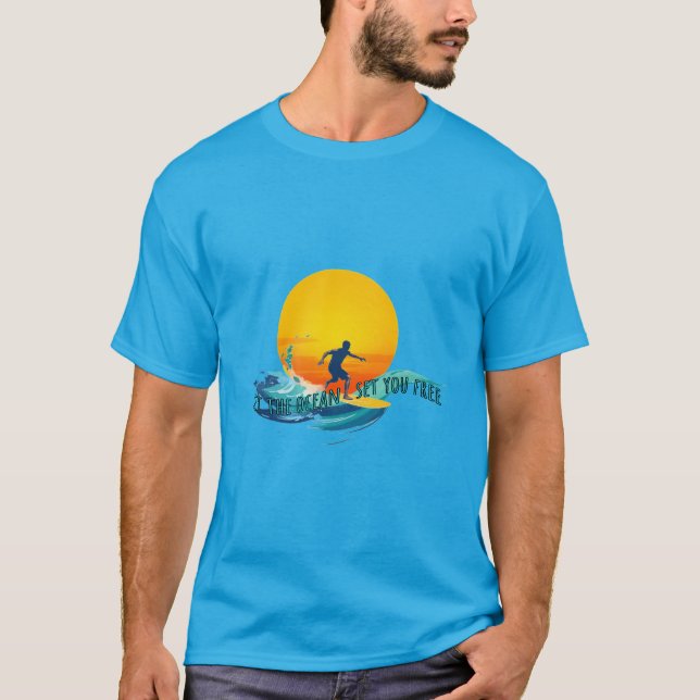 Surfning : Låt havet frigöra dig T Shirt (Framsida)