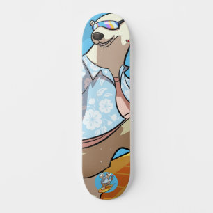 Surfning med Cocktail Coola Tecknad Polar Bear Mini Skateboard Bräda 18,5 Cm