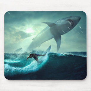 Surfning med hajar musmatta