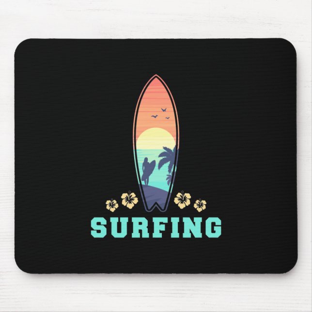 Surfning och blomning musmatta (Framsidan)