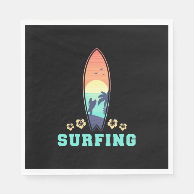 Surfning och blomning pappersservett (Framsidan)