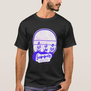 Surfning sommar Äventyr Surfboard Bi Färg T Shirt