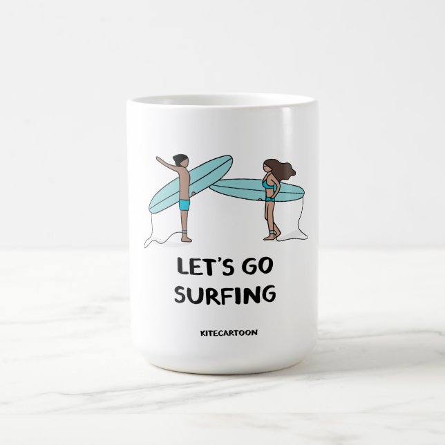 Surfning/Surfa - Låt oss surfning Kaffemugg (Center)