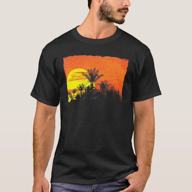 Surfning under solnedgång Surfa T Shirt (Framsida)
