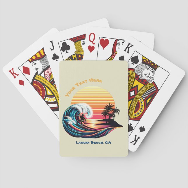 Surfning vid solnedgång casinokort (Baksidan)