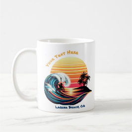 Surfning vid solnedgång kaffemugg