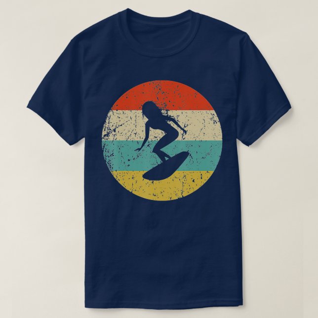 Surfning - Vintage Retro Surfer T Shirt (Design framsida)