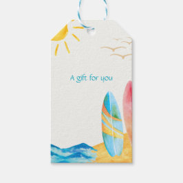 Surfor på Sand Presentetikett