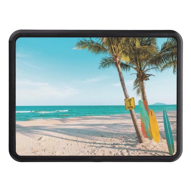 Surfor på stranden dekorativ kudde dragkroksskydd (Framsidan)