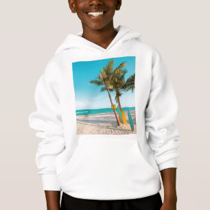 Surfor på stranden dekorativ kudde t shirt