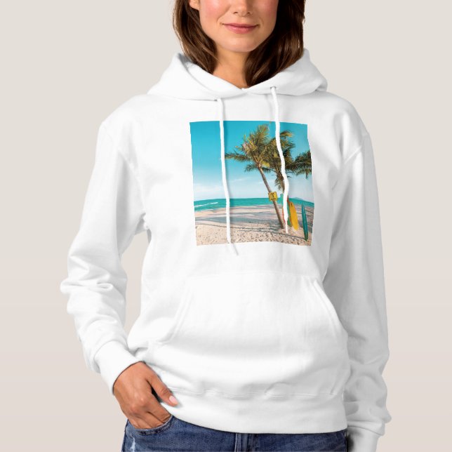 Surfor på stranden dekorativ kudde t shirt (Framsida)