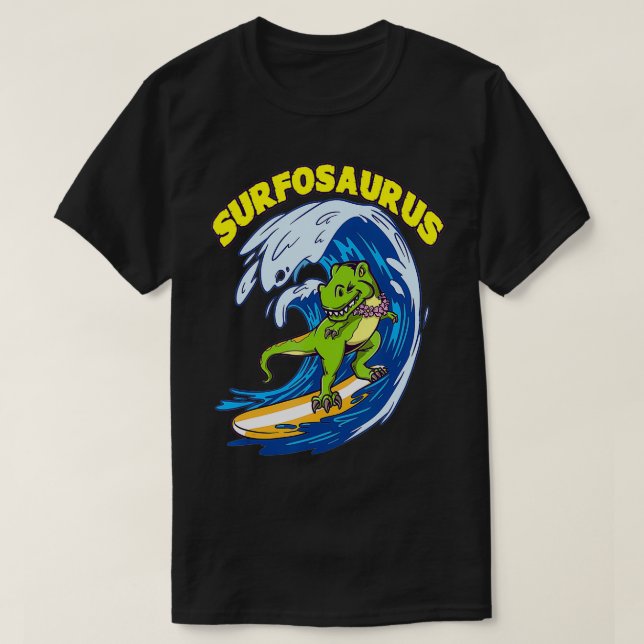 Surfosaurus TRex Funny Surfing Trex Dinosaur Surfe T Shirt (Design framsida)