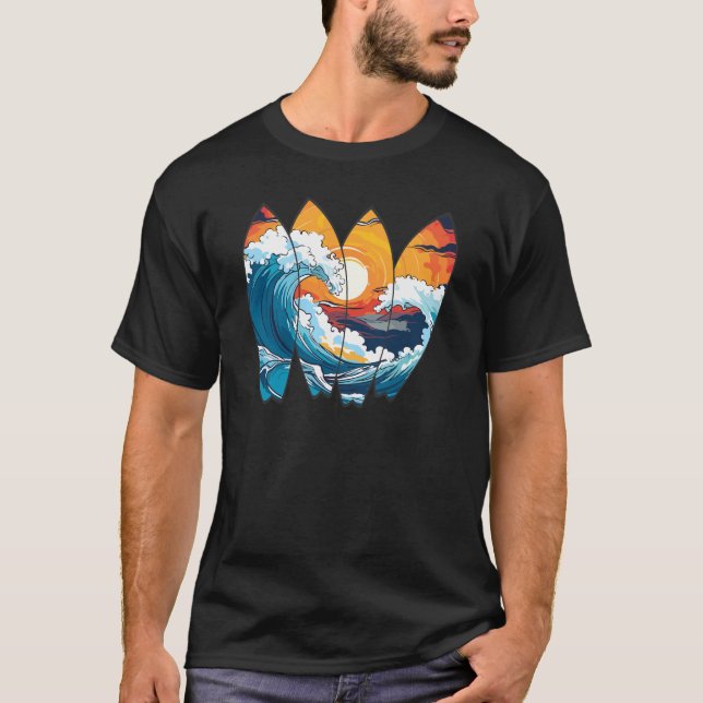 Surfplattor av Vågar T Shirt (Framsida)