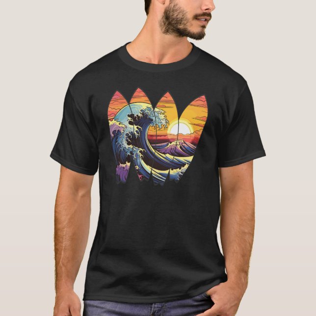 Surfplattor av Vågar T Shirt (Framsida)