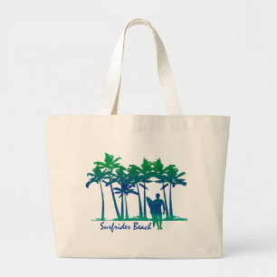 Surfrider Beach Hawaiian Handflatan Träd Blend Jumbo Tygkasse