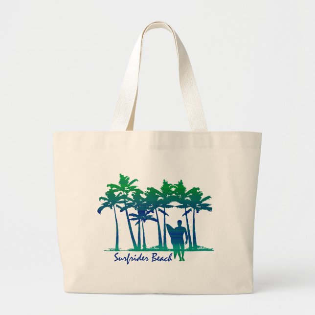 Surfrider Beach Hawaiian Handflatan Träd Blend Jumbo Tygkasse (Framsidan)