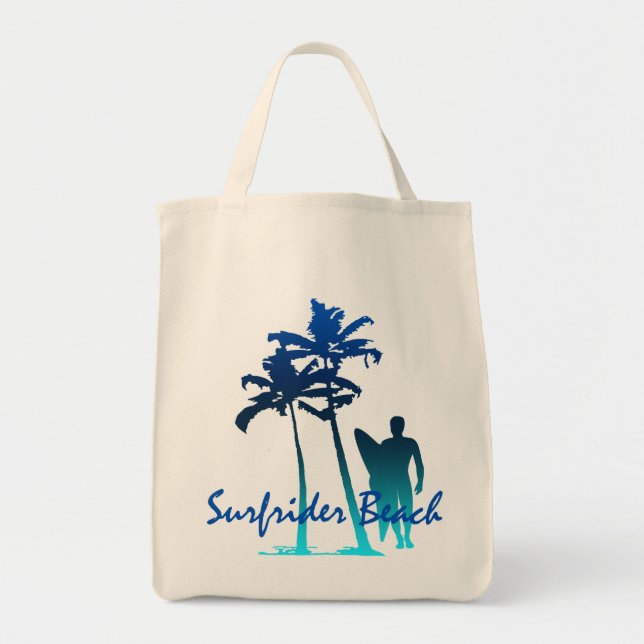 Surfrider Beach Hawaiian Handflatan Träd Blend Tygkasse (Framsidan)