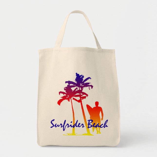 Surfrider Beach Hawaiian Handflatan Träd Blend Tygkasse (Framsidan)