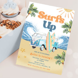 Surfs up Beach 1st Birthday Party Investigation Inbjudningar