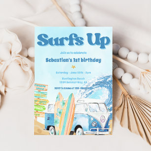 Surfs Up Beach Födelsedagsfest inbjudan