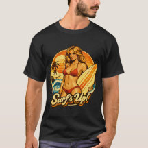 Surf's Up Bikini Pin-Up | Retro Surf Shop Grafik