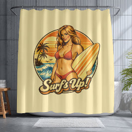 Surf's Up Bikini Pin-Up | Retro Surfbutik Grafik