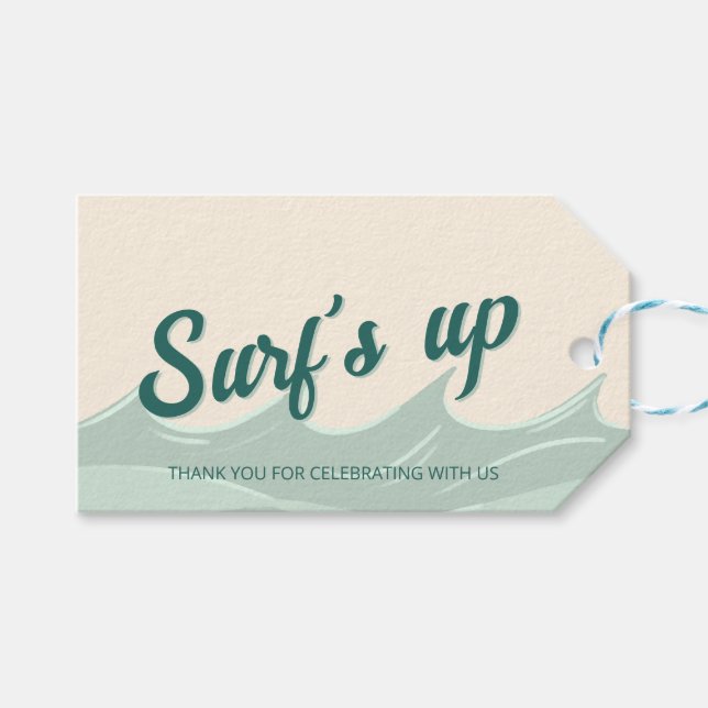Surf's Up - Födelsedagspresent till barn Tack Presentetikett (Framsidan (Horisontell))