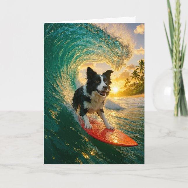 Surfs Up Gräns Collie Kort (Framsida)