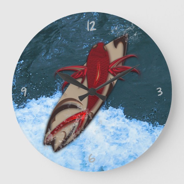 Surf's Up Large Clock Stor Klocka (Framsida)