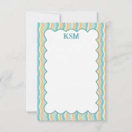 Surfs Up Personlig Monogram Stationery Tack Kort