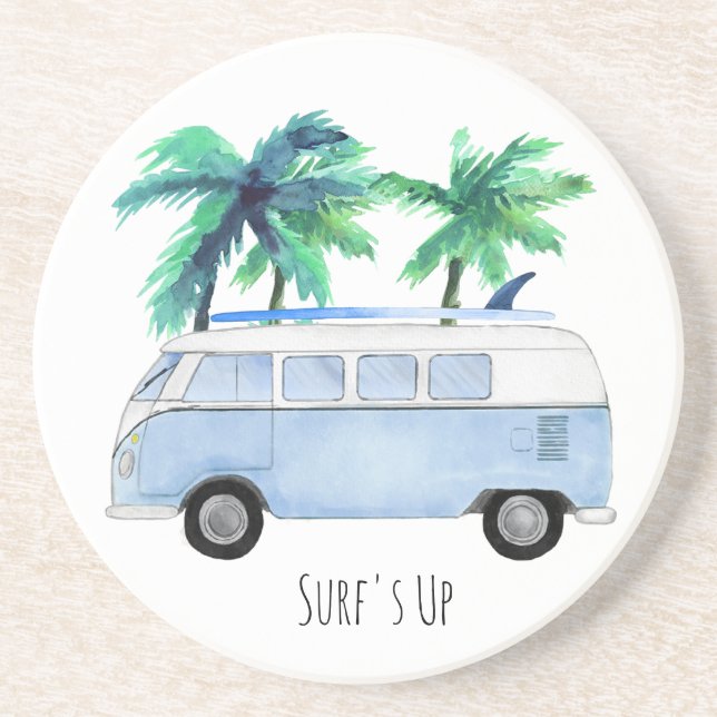 Surf's Up Retro Vintage Surfbrädor Underlägg (Framsidan)