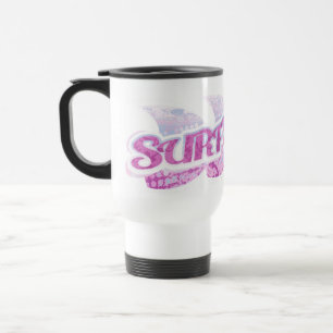 "Surf's Up" rosa och lila surfare resemugg