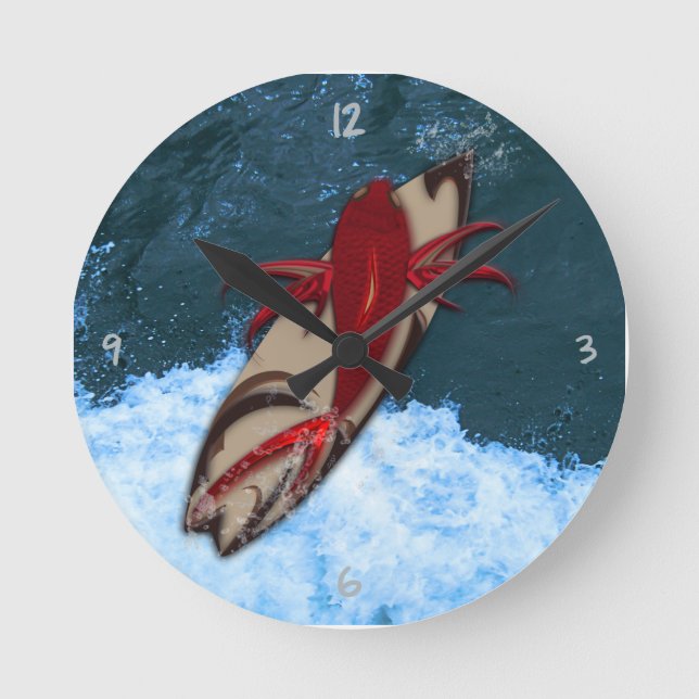 Surf's Up Round Clock Rund Klocka (Framsida)