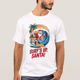 Surf's up Santa Christmas T Shirt
